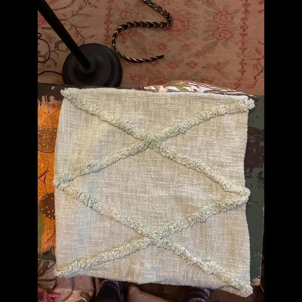 Luxurious Decorative Throw Pillow Cover - Soft Textured Design  Mint green (2)
